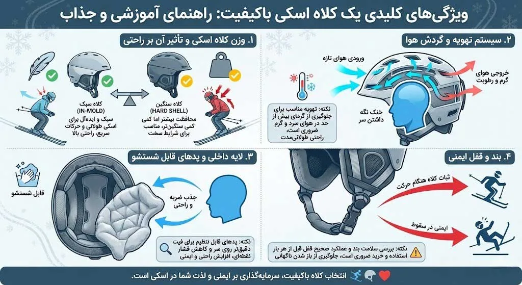 ویژگی‌های مهم یک کلاه اسکی باکیفیت