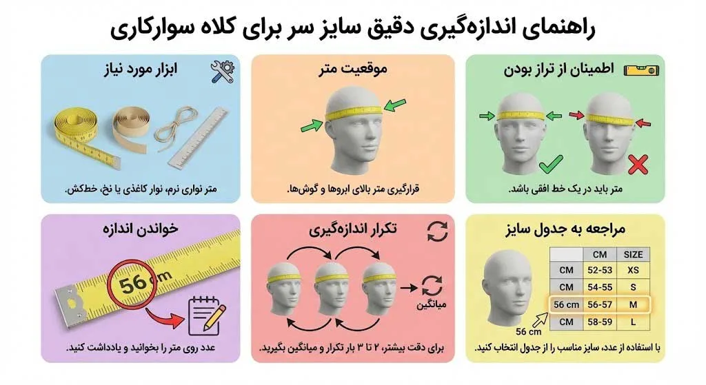 نحوه اندازهگیری دقیق سایز سر برای خرید کلاه سوارکاری