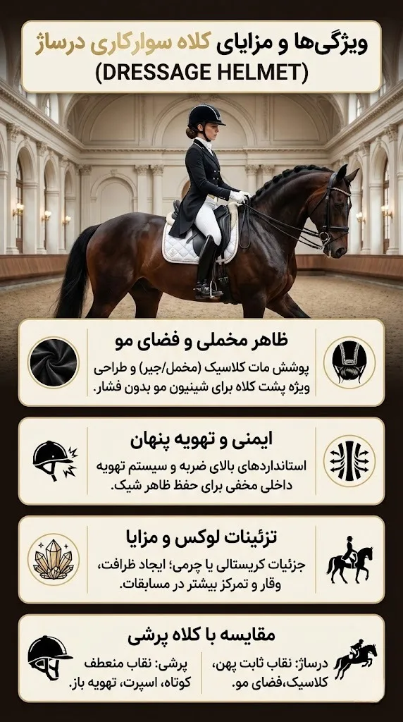 کلاه سوارکاری درساژ (Dressage Helmet)